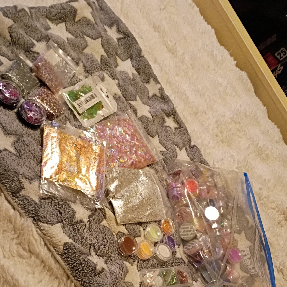Assorted Glitter and Craft Supplies